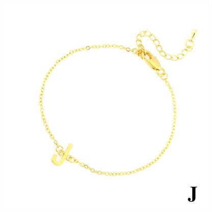 Minimalist Letter Copper Plating 18k Gold Plated Bracelets