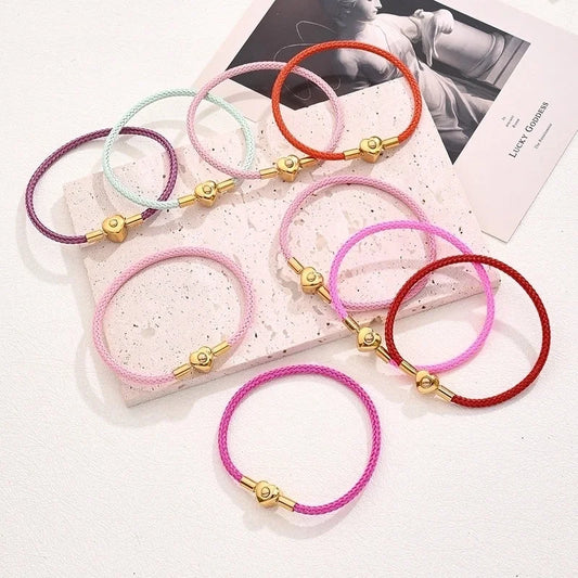 Casual Minimalist Classic Style Simple Solid Color 304 Stainless Steel Wire Rope 18K Gold Plated Bracelets In Bulk