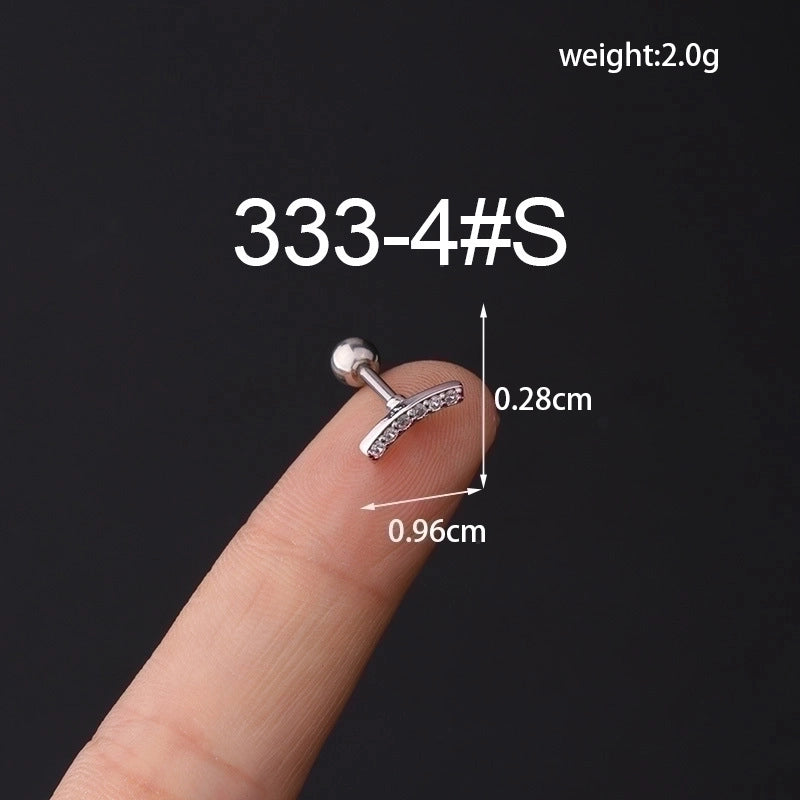 Ear Cartilage Rings & Studs Fashion Geometric Copper Plating Artificial Gemstones