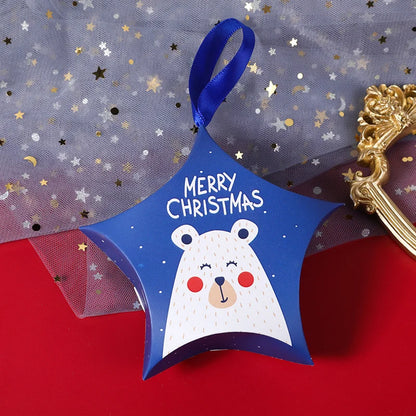 10 Pieces Christmas Candy Packaging Box Christmas Gift Box Pentagonal Gift Packaging Box