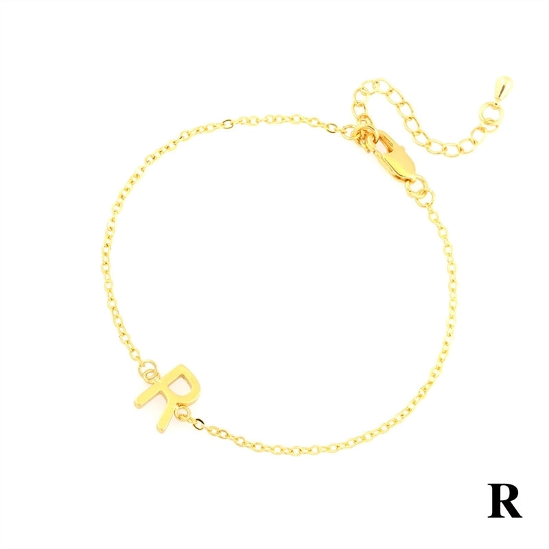Minimalist Letter Copper Plating 18k Gold Plated Bracelets