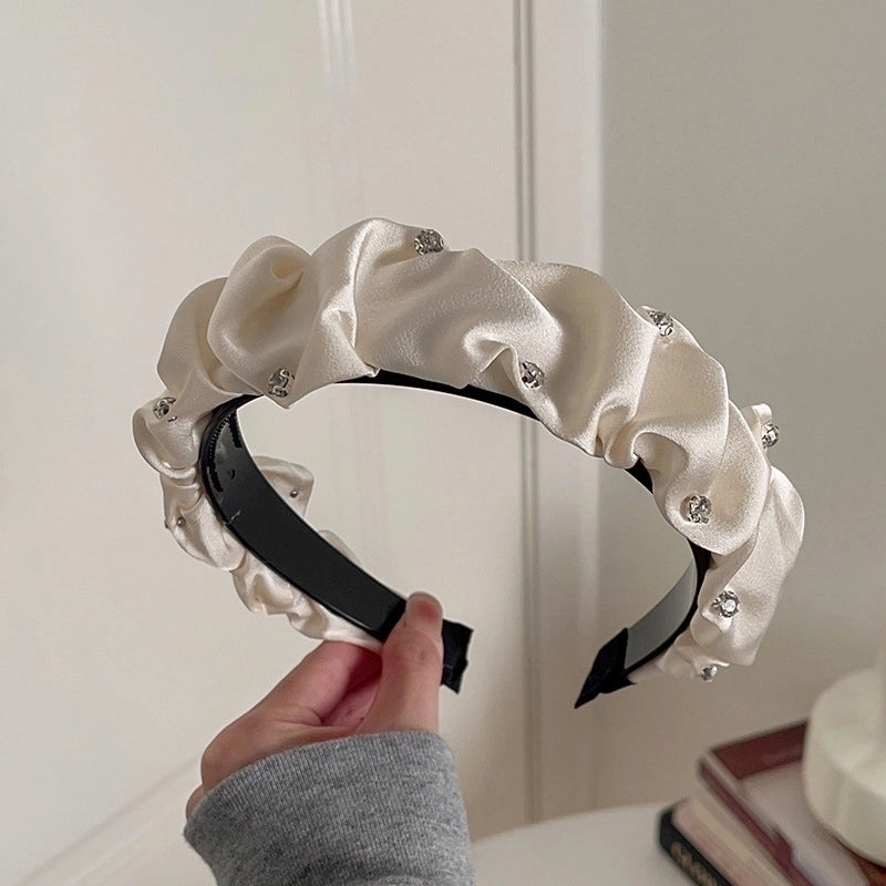 Women's Casual Preppy Style Rhombus Sponge Rib-Knit Hair Band