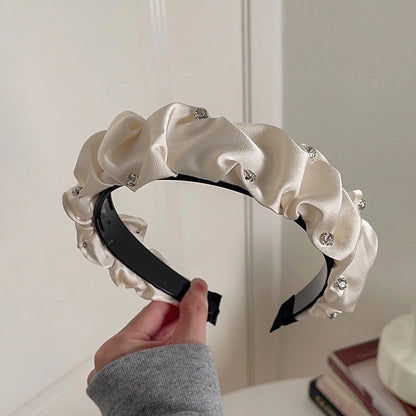 Women's Casual Preppy Style Rhombus Sponge Rib-Knit Hair Band