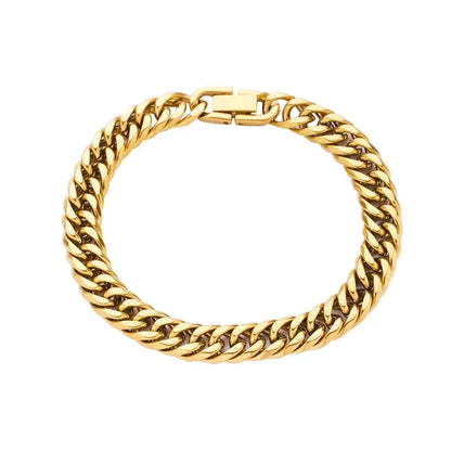 Hip-Hop Punk Geometric 304 Stainless Steel Cuban Link Chain Curb Chain Bracelets In Bulk