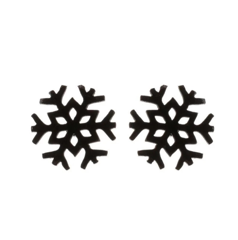 1 Pair Fashion Snowflake Plating 304 Stainless Steel 18K Gold Plated Ear Studs