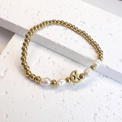 Sweet Star Heart Shape Butterfly Stainless Steel Beaded Plating Bracelets