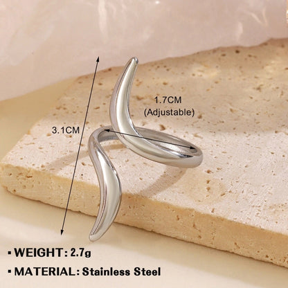 Minimalist Geometric 304 Stainless Steel Irregular Plating Open Rings
