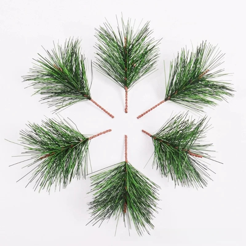 Christmas Simulation Pine Needle Strip Pine Leaf Mini Christmas Tree Accessories Gift Box Decoration Simulation Flower Christmas Decoration Ornaments