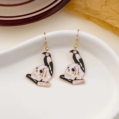 1 Pair Funny Skull Alloy Ear Hook