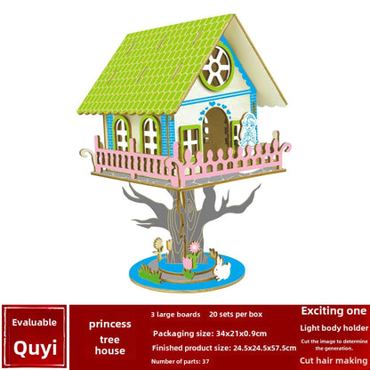 Stall Supply Children's Wooden 3D Puzzle Adult Puzzle Christmas Building Handmade Educational Model Toy