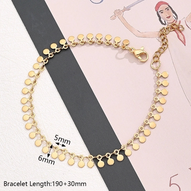 Casual Modern Style Minimalist Round Oval Simple 304 Stainless Steel 18K Gold Plated Handmade Polishing Plating Jewelry Set