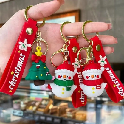 Cute Letter PVC Christmas Women's Keychain