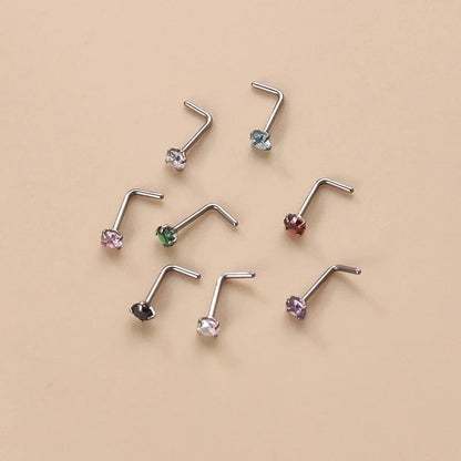 1 Piece Nose Rings & Studs Fashion Geometric 316L Stainless Steel Zircon