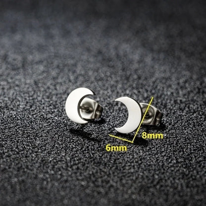 1 Pair Minimalist Classic Style Round Star Moon Hollow Out 304 Stainless Steel 18K Gold Plated Ear Studs