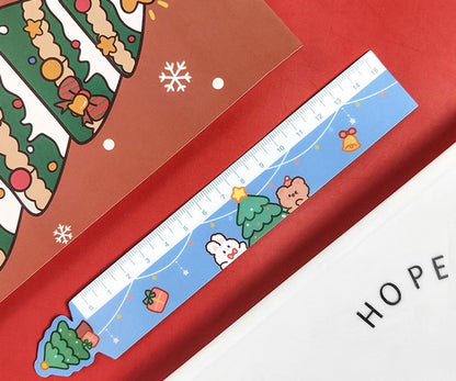 Cartoon Christmas Magnetic Cute Elk Student Soft Ruler