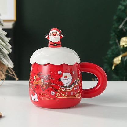 Christmas Cute Santa Claus Snowflake Ceramics Mug 1 Piece