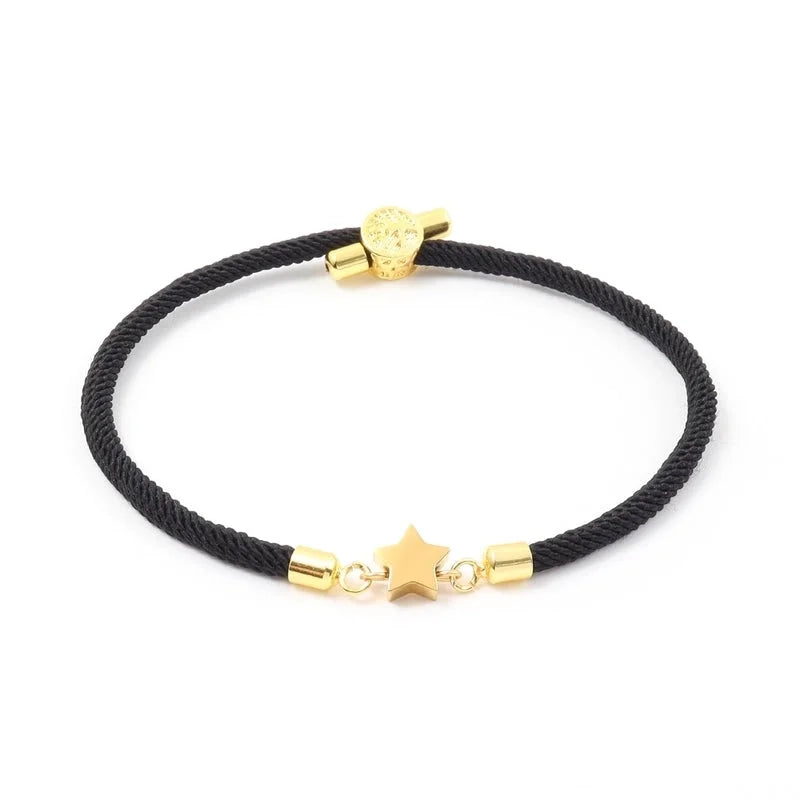 Elegant Minimalist Classic Style Star 304 Stainless Steel Nylon Twisted Rope Chain Bracelets In Bulk