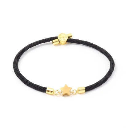 Elegant Minimalist Classic Style Star 304 Stainless Steel Nylon Twisted Rope Chain Bracelets In Bulk