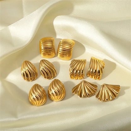 1 Pair Beach Minimalist Rhombus Plating 304 Stainless Steel 18K Gold Plated Ear Studs