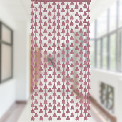 2 Pieces Christmas Decoration 2m Green Christmas Tree Rain Silk Curtain Birthday Party Decoration Christmas Tassel Curtain