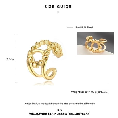 Minimalist U Shape Titanium Steel Plating 18k Gold Plated Open Ring