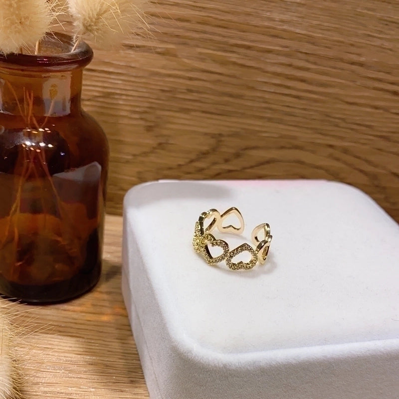 Minimalist Butterfly Copper Butterfly Inlay Zircon Open Ring