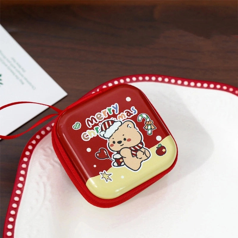 Unisex Animal Christmas Hat Tinplate Zipper Coin Purses