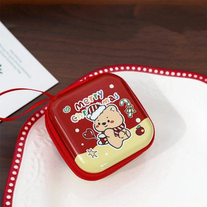 Unisex Animal Christmas Hat Tinplate Zipper Coin Purses