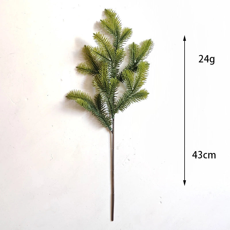 Simulation Pine Needle Red Fruit Single Christmas Green Plant Ornaments Indoor And Outdoor Flower Arrangement Decoration Artificial Pine Needle With Frost