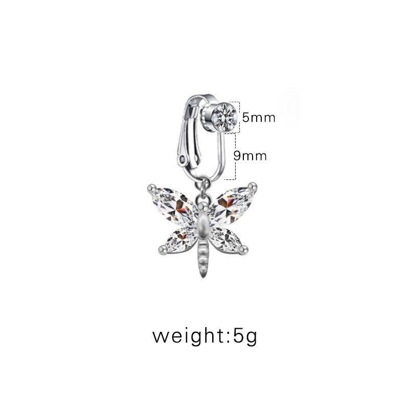 Casual Retro Minimalist Animal Starry Sky Moon Stainless Steel Alloy Copper White Gold Plated Gold Plated Rhinestones Belly Ring In Bulk