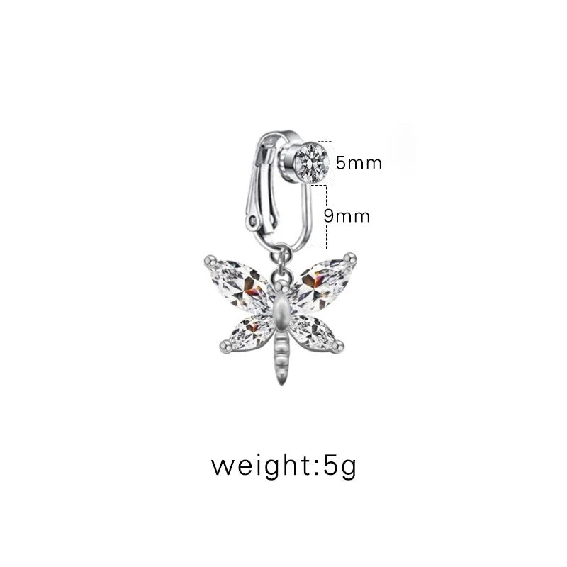 Casual Retro Minimalist Animal Starry Sky Moon Stainless Steel Alloy Copper White Gold Plated Gold Plated Rhinestones Belly Ring In Bulk