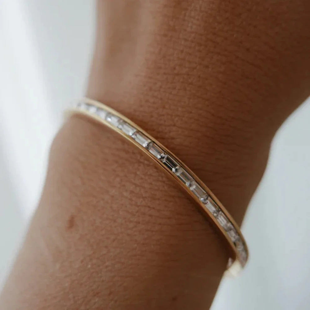 Women IG Style Geometric Stainless Steel 18K Gold Plated Bracelets
