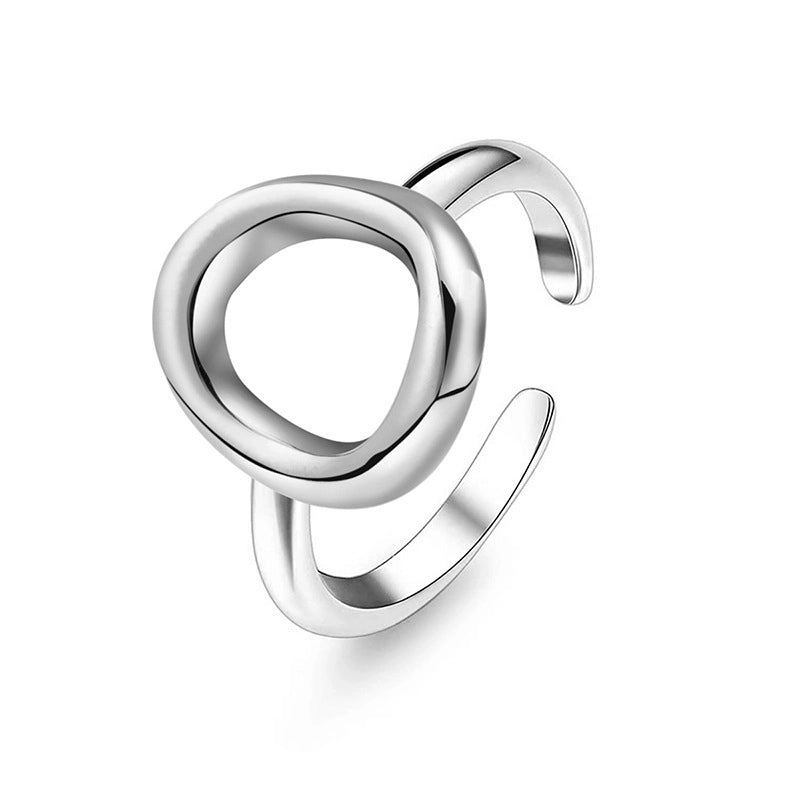 Minimalist U Shape Titanium Steel Plating 18k Gold Plated Open Ring