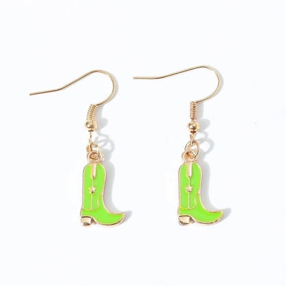 6 Pieces Fashion Style Earrings Western Cowboy Girl Oil Drop Boots Earrings High Heels Earring