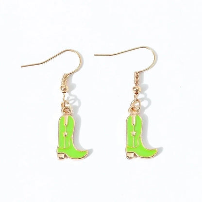 6 Pieces Fashion Style Earrings Western Cowboy Girl Oil Drop Boots Earrings High Heels Earring