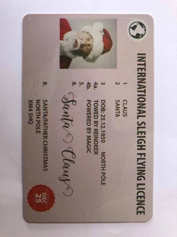 Amazon Cross-border Explosions Santa Claus Driver's License Christmas Greeting Card Small Gift New Year Creative Greeting Card