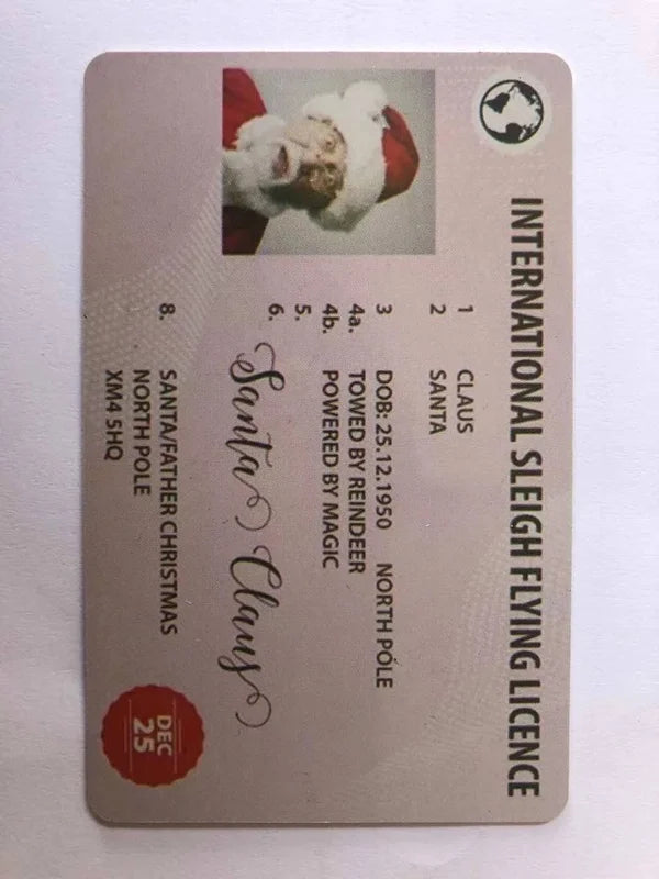 Amazon Cross-border Explosions Santa Claus Driver's License Christmas Greeting Card Small Gift New Year Creative Greeting Card