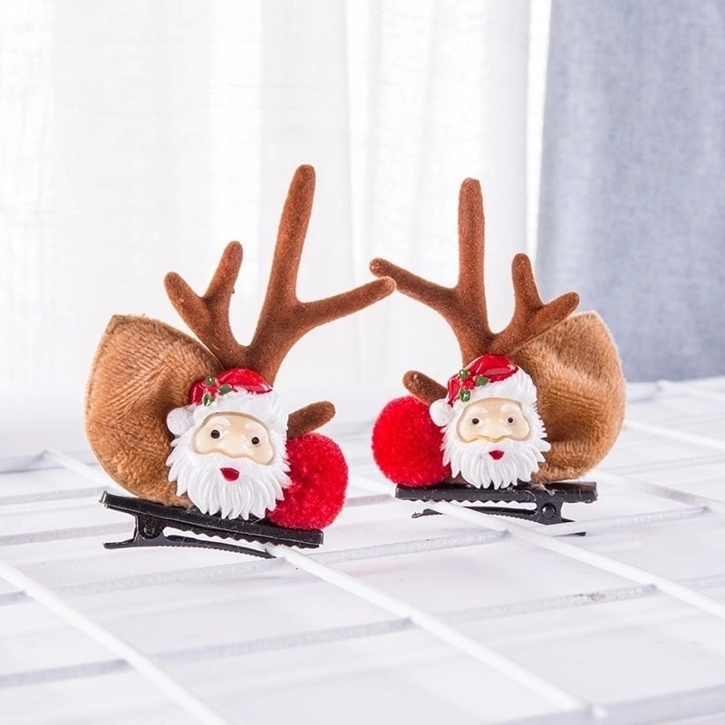 Christmas Cartoon Style Women'S Antlers Plush Plush Hair Clip