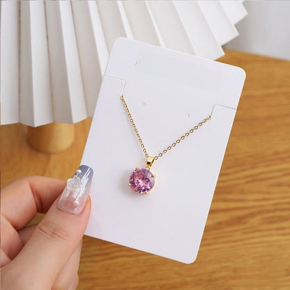 Copper Inlay Heart Shape Flower Rhinestones Pendant Necklace