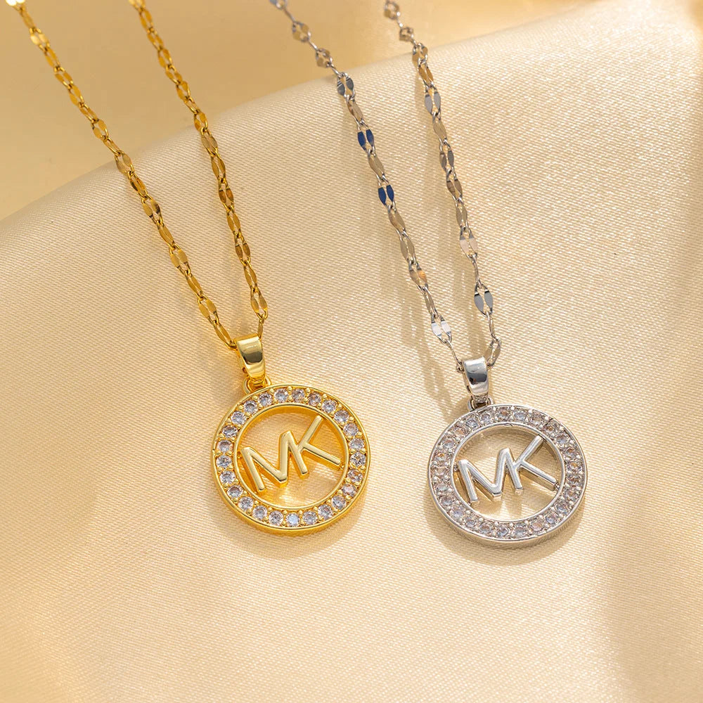 Geometric Titanium Steel 18K Gold Plated Necklaces