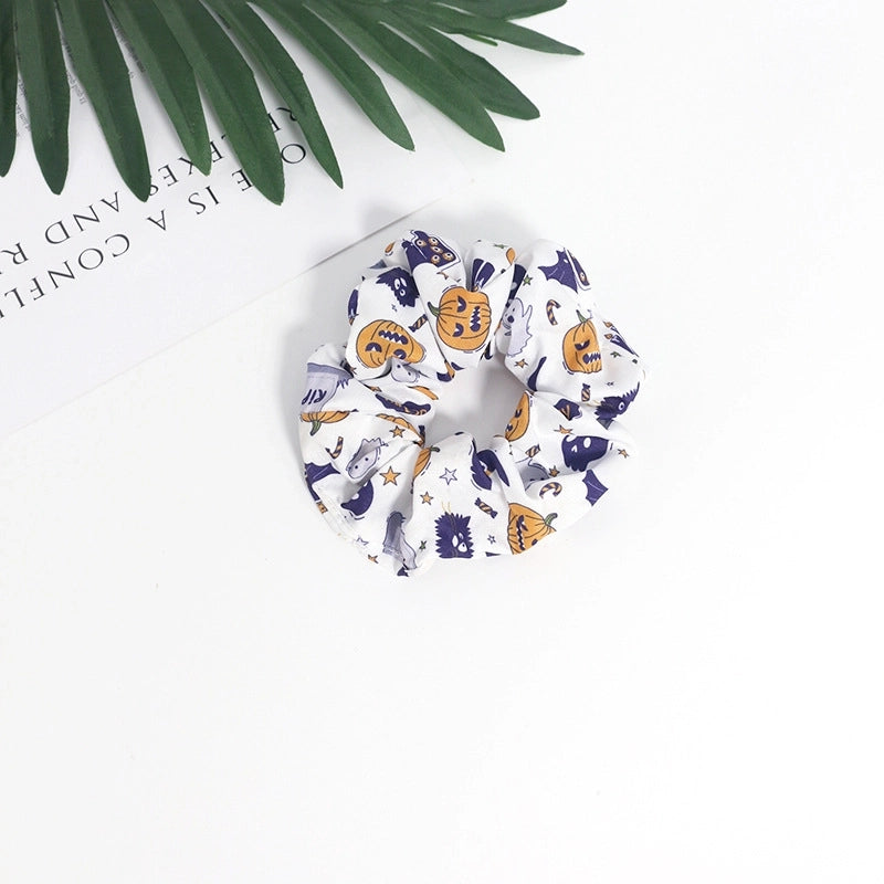 Halloween Cute Funny Pumpkin Bat Skull Hair Tie