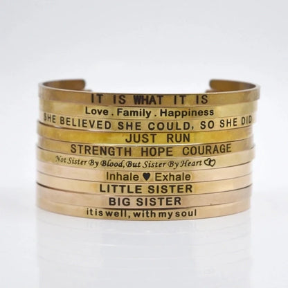 Casual Minimalist Letter Stainless Steel Cuff Bracelets