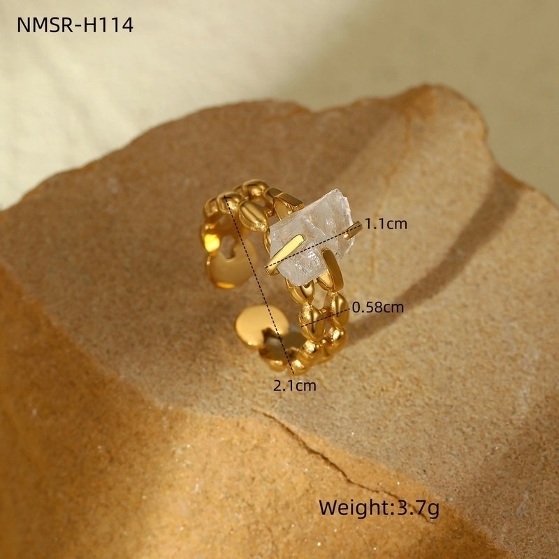 Minimalist Classic Style Geometric 304 Stainless Steel Open Rings