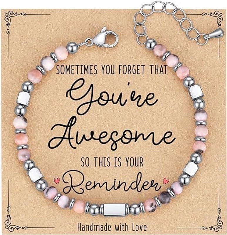 Minimalist Classic Style Round 304 Stainless Steel Natural Stone Bracelets In Bulk