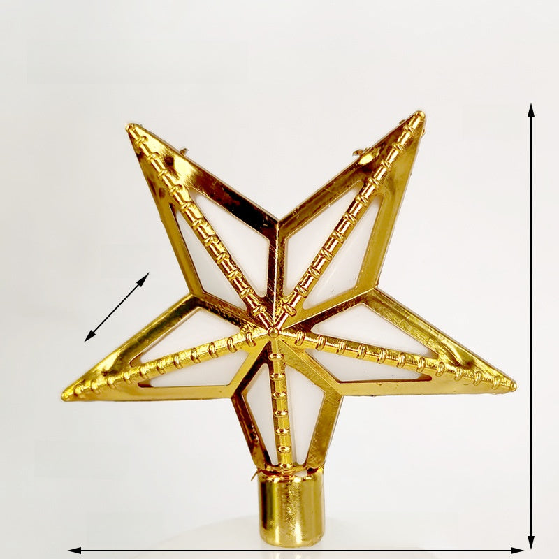 10 Pieces Transparent Round Ball Snowflake Small Five-star Christmas Tree Light String Accessories Five-pointed Star Tree Top Star Christmas Decoration