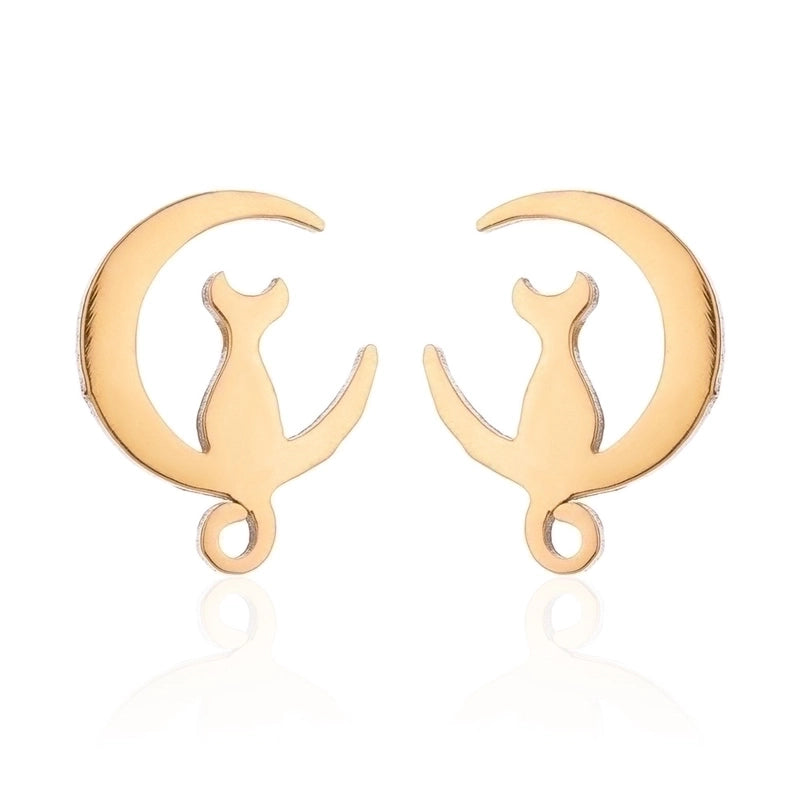 Minimalist Dog Cat Plating 304 Stainless Steel Stainless Steel Earrings