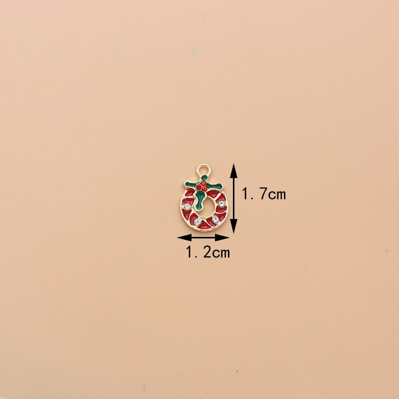 10 PCS/Package 17*13mm Alloy Christmas House Wreath Pendant Jewelry Accessories