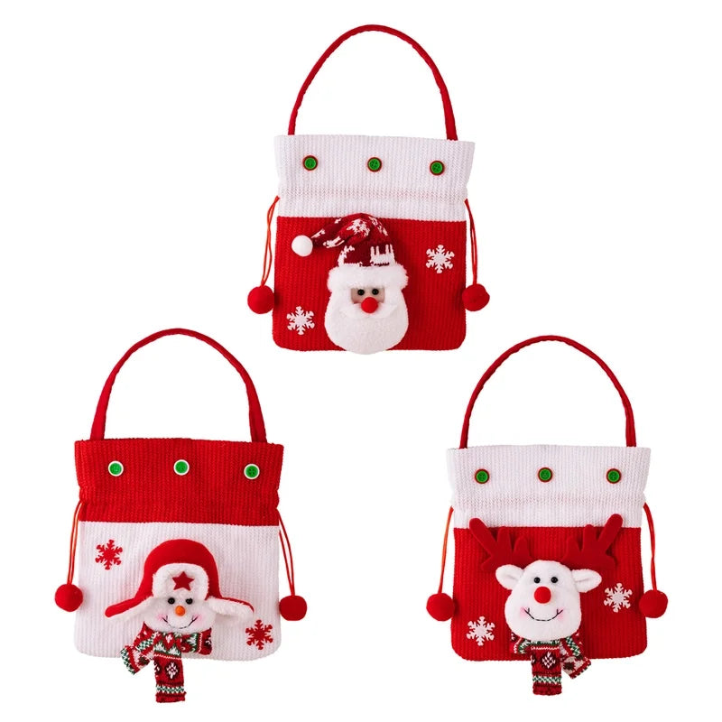 Christmas Nordic Style Santa Claus Snowman Polyester Party Festival Gift Wrapping Supplies Gift Bags
