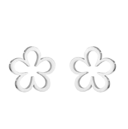 1 Pair Fashion Heart Shape Flower Plating 304 Stainless Steel 18K Gold Plated Stainless Steel Earrings