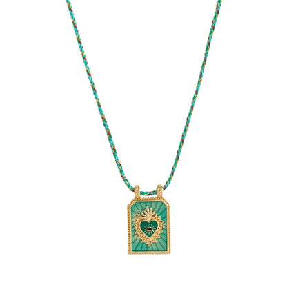 Copper Gold Plated Enamel Tarot Pendant Necklace